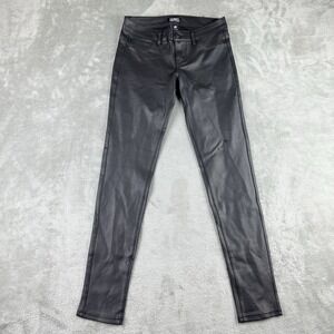 Celebrity Pink Jeans Pants 1 Black Faux Leather Skinny Stretchy Punk‎ Grease 70s